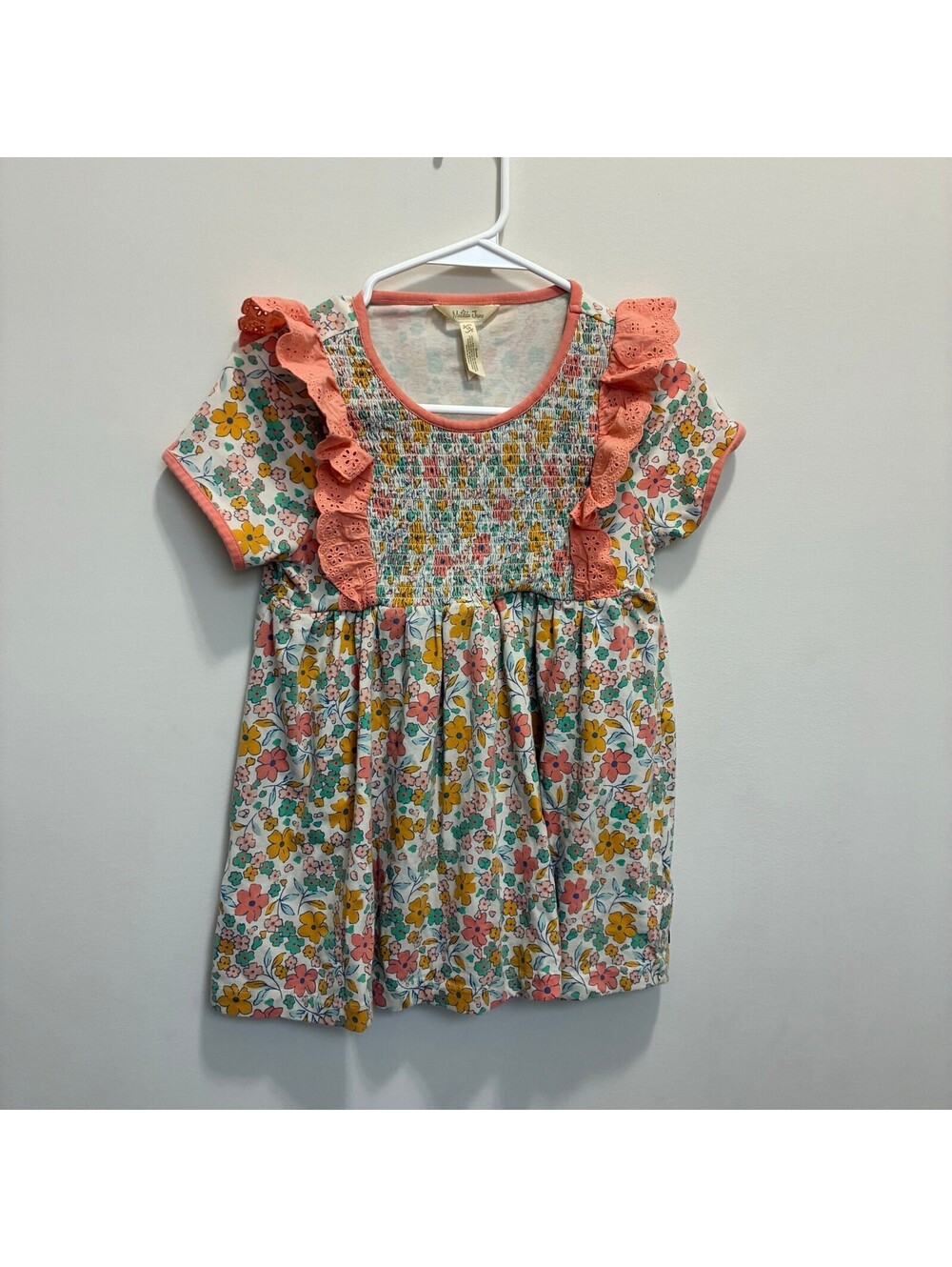 Matilda Jane Floral Dress Smocked Ruffle Short Sleeve Girls Size 14